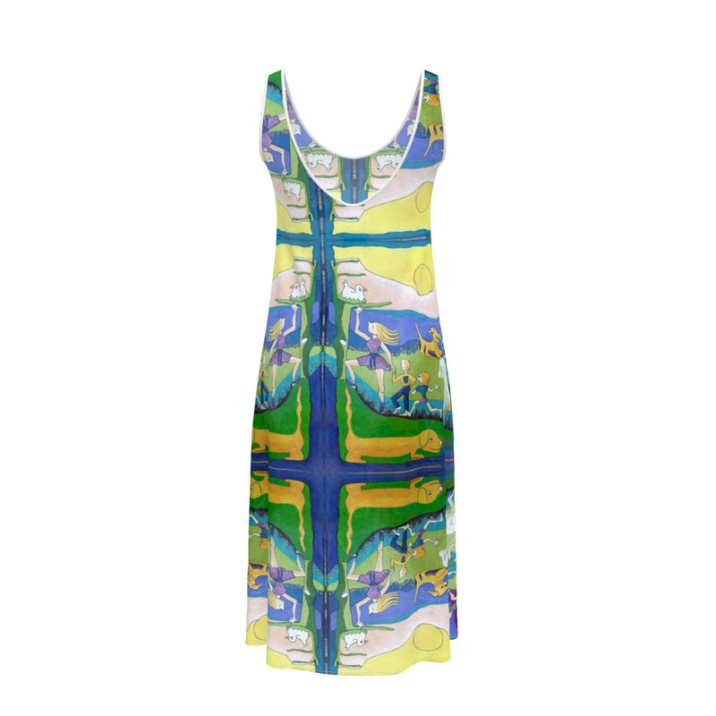 Mouwloze Midi Jurk