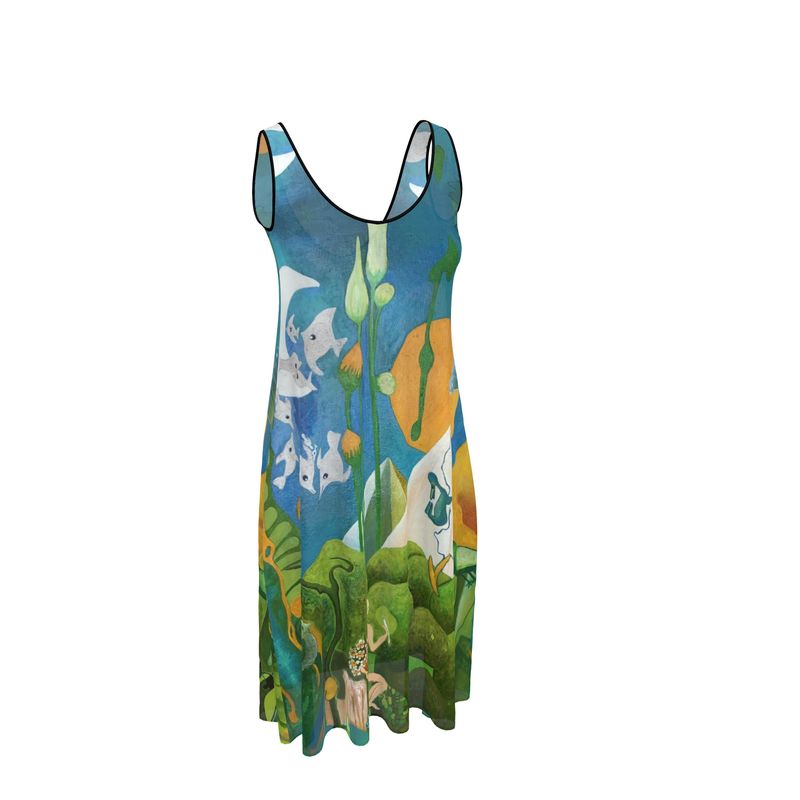 OG134. Mouwloze Midi Jurk. Zen. ID:3067.