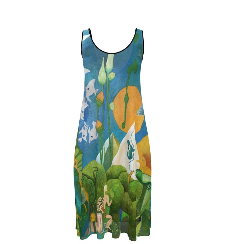 OG134. Mouwloze Midi Jurk. Zen. ID:3067.