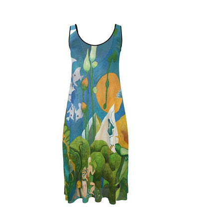 OG134. Mouwloze Midi Jurk. Zen. ID:3067.
