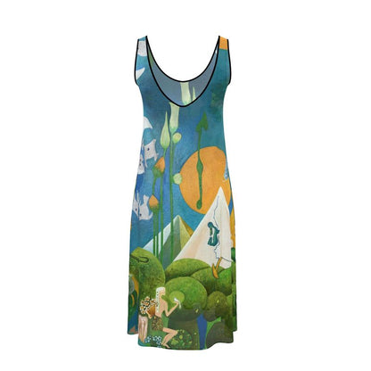 OG134. Mouwloze Midi Jurk. Zen. ID:3067.