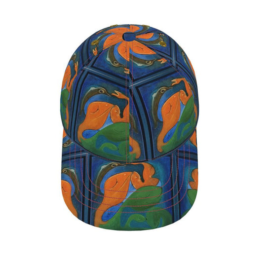 OK265. Baseball Cap.no.1: Visjes en Dolfijnen.