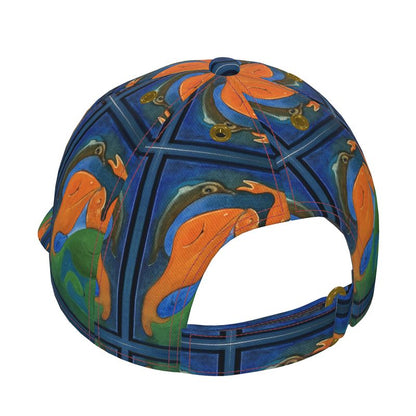 OK265. Baseball Cap.no.1: Visjes en Dolfijnen.