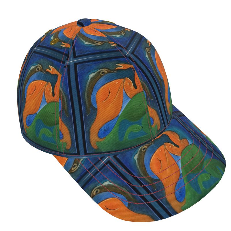 OK265. Baseball Cap.no.1: Visjes en Dolfijnen.