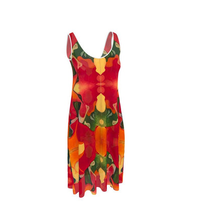 OG130. Mouwloze Midi Jurk: Nieuw Leven. ID:3067.