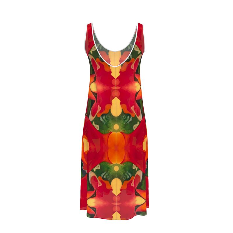 OG130. Mouwloze Midi Jurk: Nieuw Leven. ID:3067.