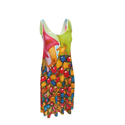 AQP534. Mouwloze Midi Jurk: Lekker anders. ID:3067.