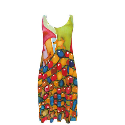 AQP534. Mouwloze Midi Jurk: Lekker anders. ID:3067.