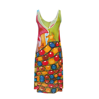 AQP534. Mouwloze Midi Jurk: Lekker anders. ID:3067.