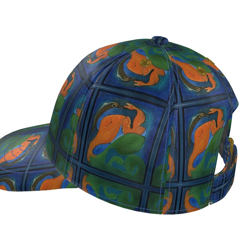 OK 265. Silk Baseball Cap No.2: Visjes en dolfijnen