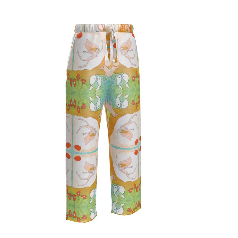 OK322. Luxe Pyjamabroek Dames: Womens Luxury Pyama Trousers: ID: 3070