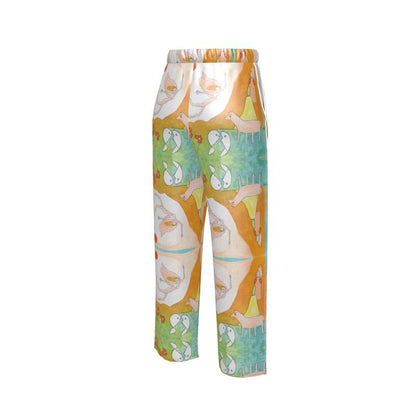 OK322. Luxe Pyjamabroek Dames: Womens Luxury Pyama Trousers: ID: 3070