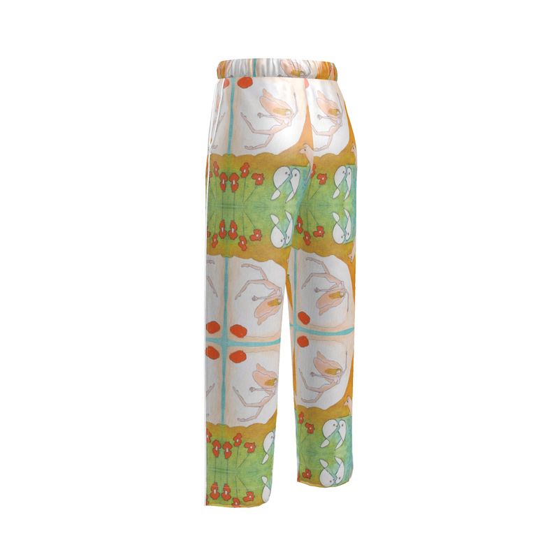 OK322. Luxe Pyjamabroek Dames: Womens Luxury Pyama Trousers: ID: 3070