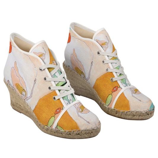 OK322. Dames Espadrilles Sleehak: Trust in the Universe.