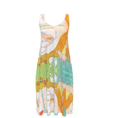 OK322.Jurk: Trust in the Universe. Sleeveless Midi Dress. ID: 3067.