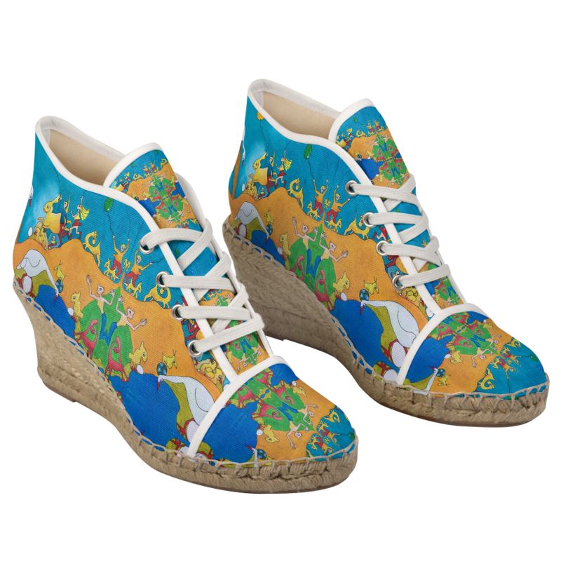OK306. Vrouwen Espadrilles met Sleehak: Ballonnenoptocht.13. ID: