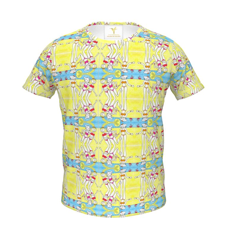 AQP445. Girls Premium T-Shirt: Aan het Strand.