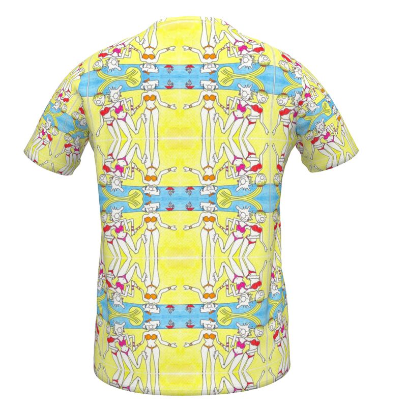 AQP445. Girls Premium T-Shirt: Aan het Strand.