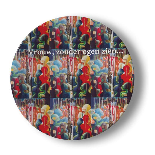 OG109. Bord van Porcelein: Vrouw, Zonder Ogen Zien.