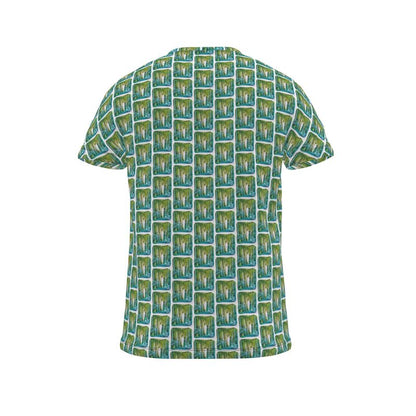 OG105. All oover print T-Shirt: De vuurtoren van Scheveningen.