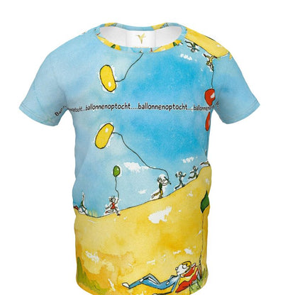 AQP415. Girls T-Shirt: Ballonnenoptocht. ID:2997.