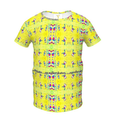 AQP444. Meisjes T-Shirt: De Gnuitjes op rollerskates.
