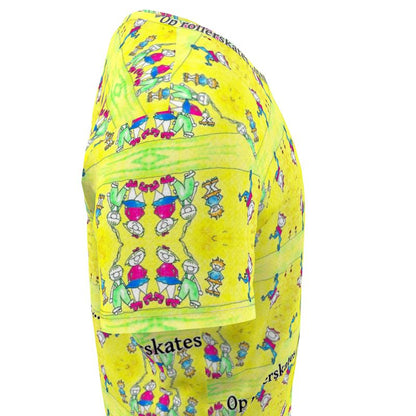 AQP444. Meisjes T-Shirt: De Gnuitjes op rollerskates.