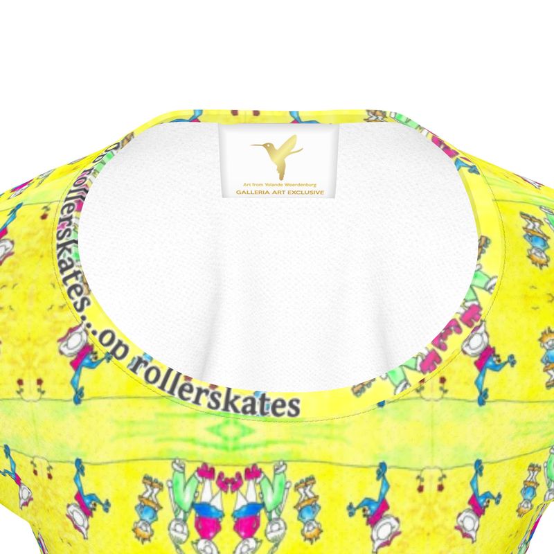 AQP444. Meisjes T-Shirt: De Gnuitjes op rollerskates.