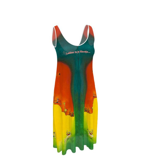 OK292. Sleeveless Midi Dress: Lekker in je blootje