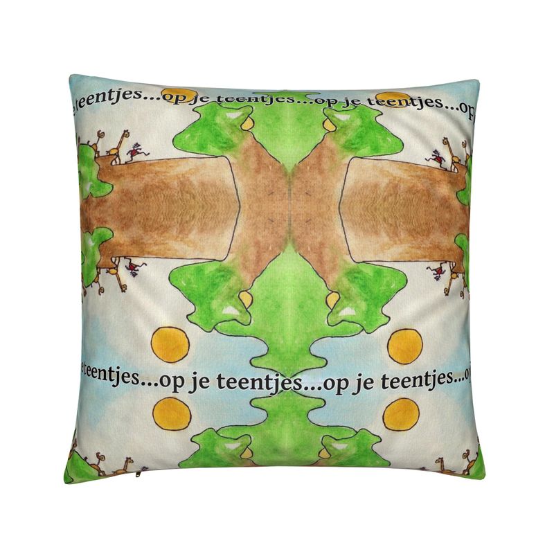 AQP578. Kussen met echte veren: Op je teentjes.