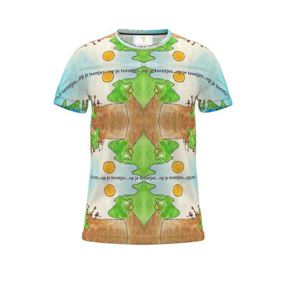AQP578. Op je teentjes. Product: T-shirt Op Maat.