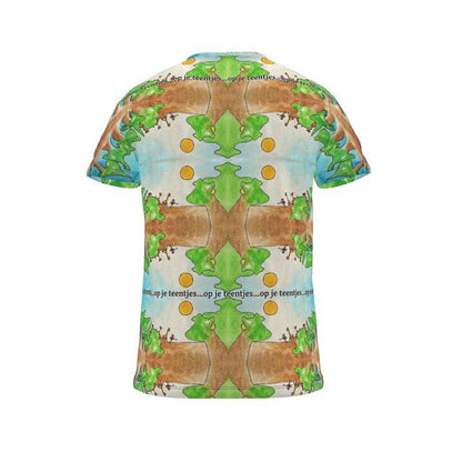 AQP578. Op je teentjes. Product: T-shirt Op Maat.