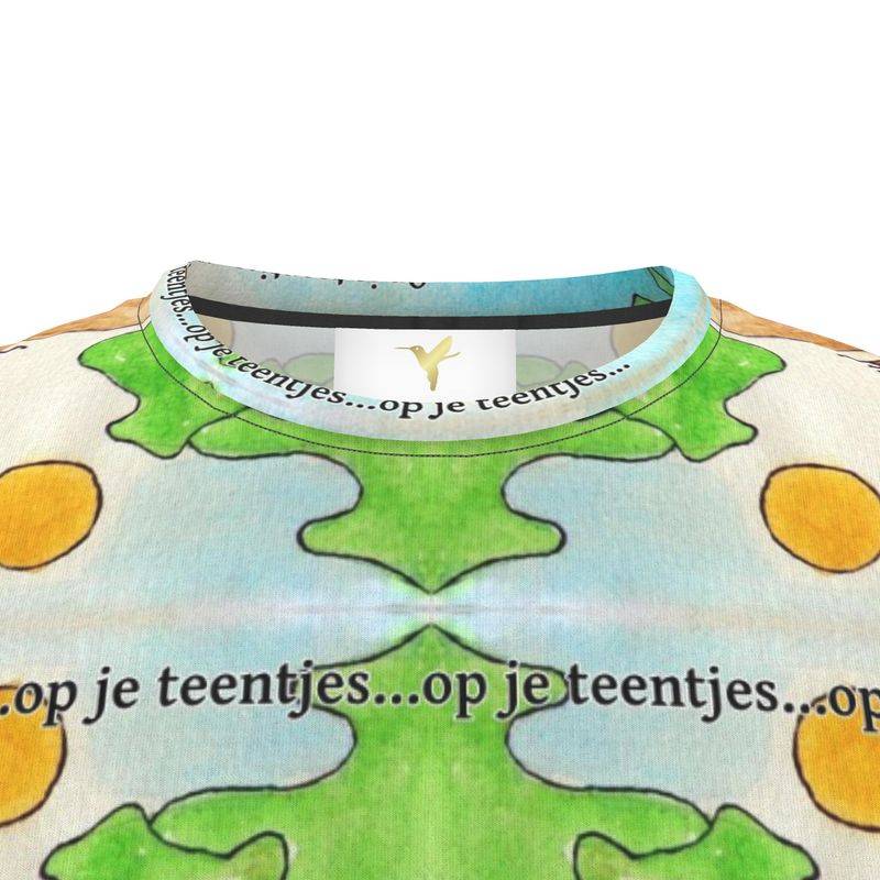 AQP578. Op je teentjes. Product: T-shirt Op Maat.