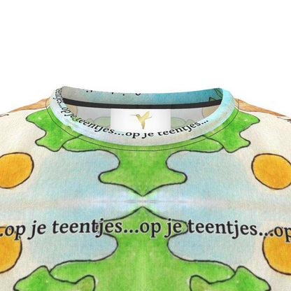AQP578. Op je teentjes. Product: T-shirt Op Maat.