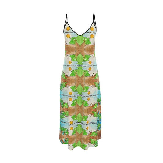 AQP578. Slipdress Maxi: Op je teentjes.