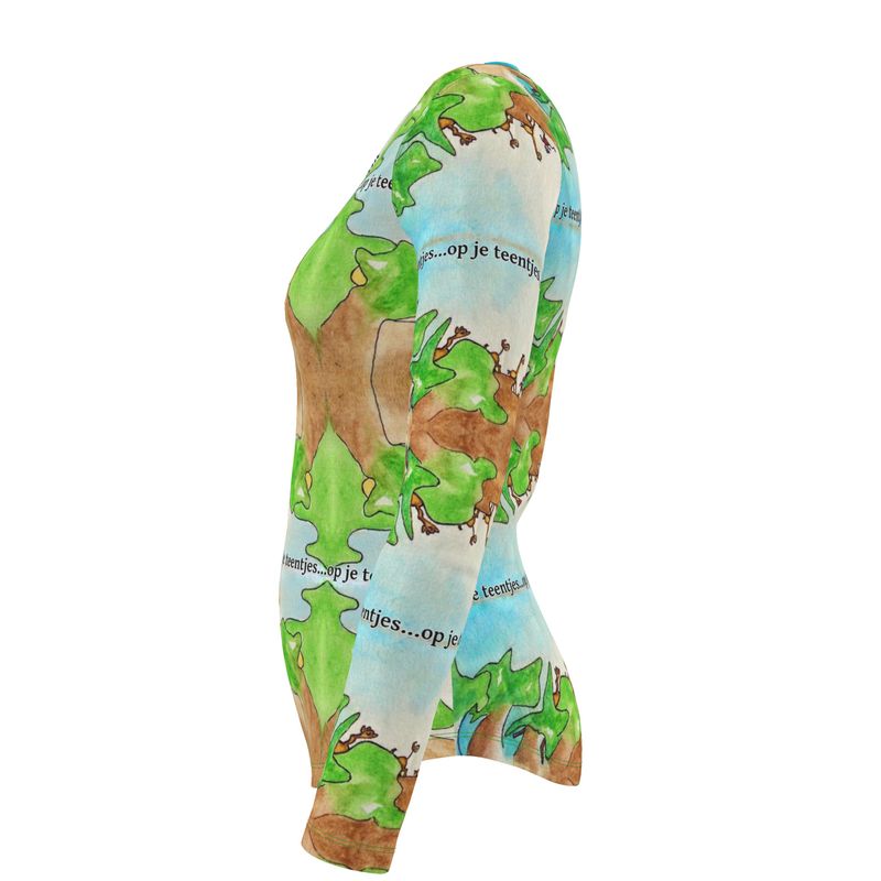 AQP578. Dames T-shirt: Op je teentjes.