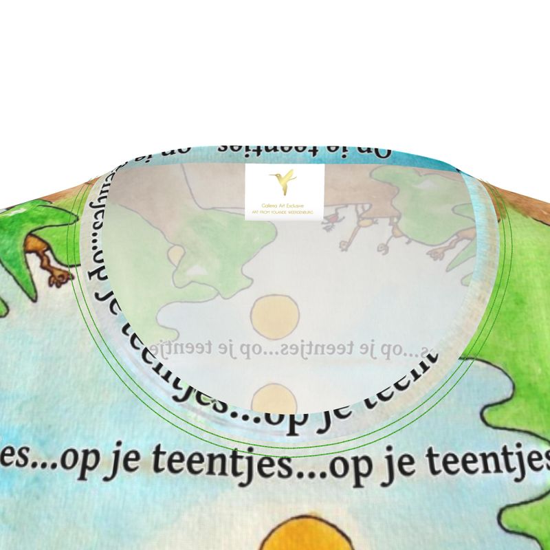 AQP578. Dames T-shirt: Op je teentjes.