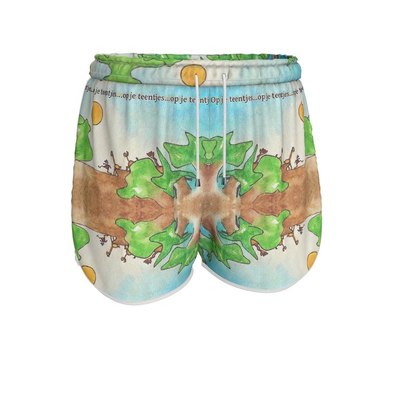 AQP578. Sportshort Dames: Op je teentjes.
