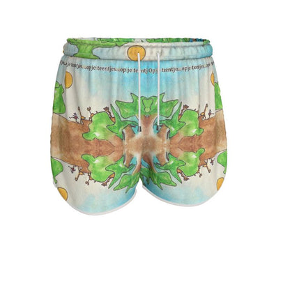 AQP578. Sportshort Dames: Op je teentjes.