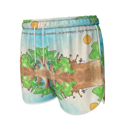 AQP578. Sportshort Dames: Op je teentjes.