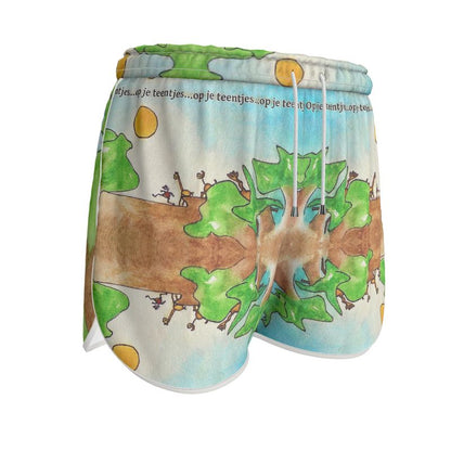 AQP578. Sportshort Dames: Op je teentjes.