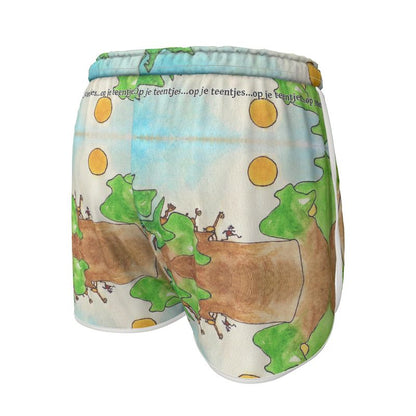 AQP578. Sportshort Dames: Op je teentjes.