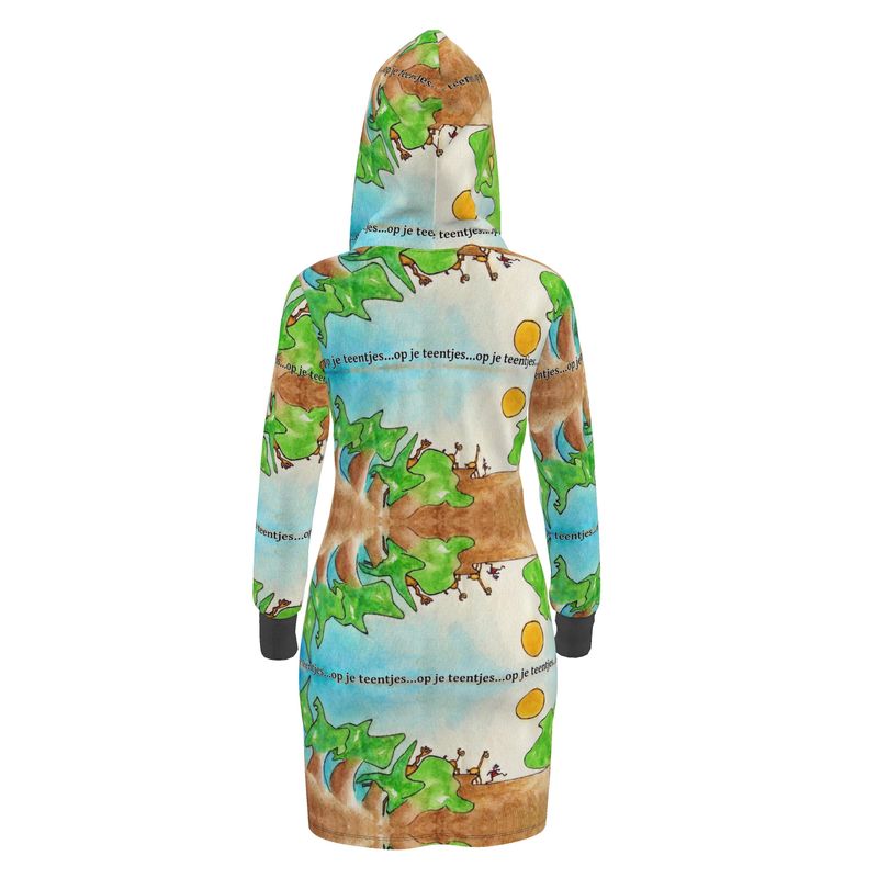 AQP578. Hoodie Jurk: Op je teentjes.