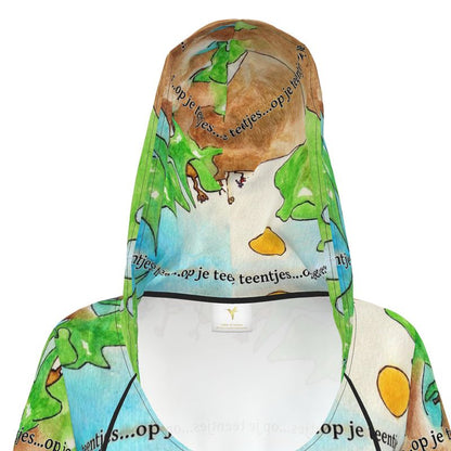 AQP578. Hoodie Jurk: Op je teentjes.