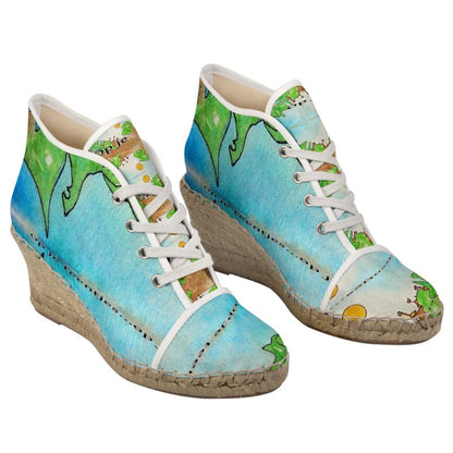 AQP578. Dames Espadrilles Sleehak: Op je teentjes.