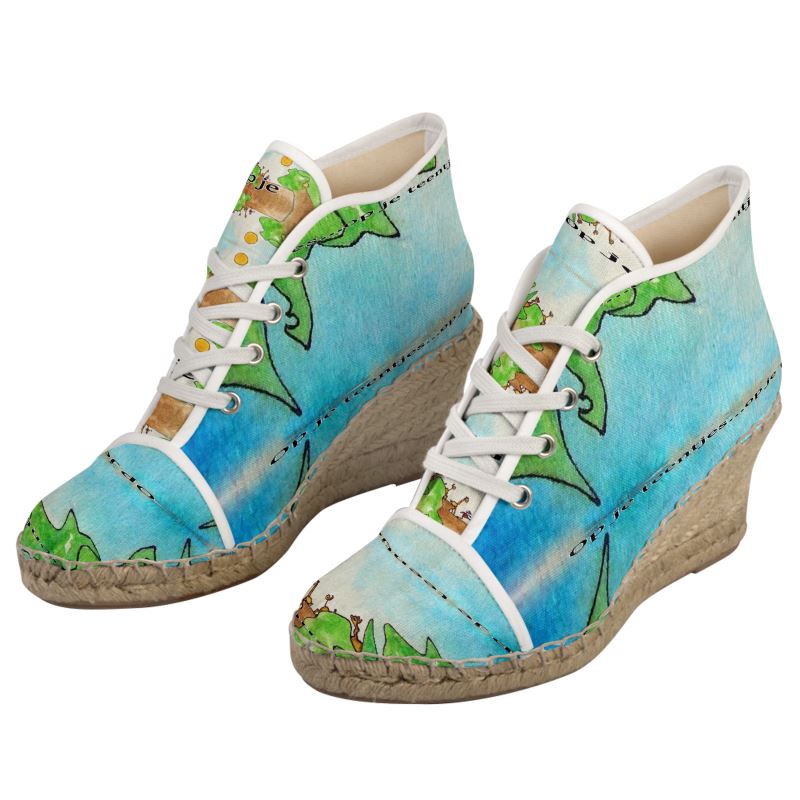 AQP578. Dames Espadrilles Sleehak: Op je teentjes.