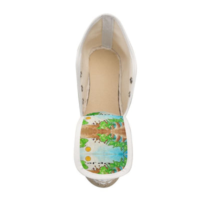 AQP578. Dames Espadrilles Sleehak: Op je teentjes.