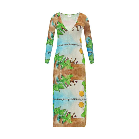 AQP578. Damesvest lang: Op je teentjes.