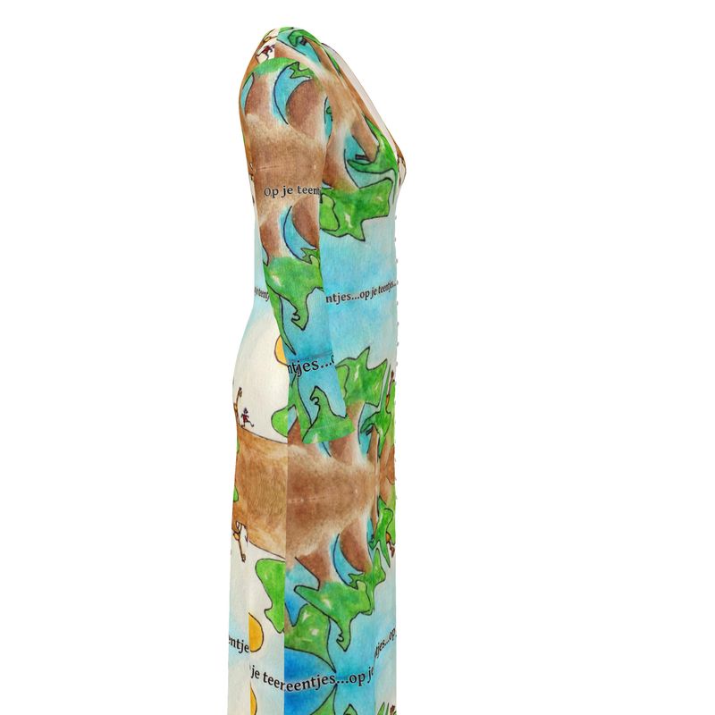 AQP578. Damesvest lang: Op je teentjes.