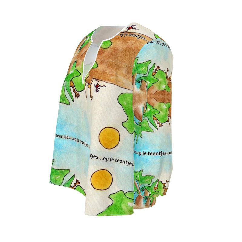 AQP578. Damesblouse: Op je teentjes.